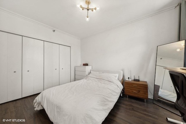 1255 S State St Unit 911, Chicago, IL 60605 - bedroom with ornamental molding, wood finished floors, and a closet