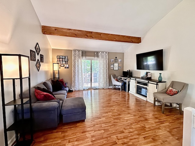 826 Dartmoor Dr, Crystal Lake, IL 60014 - living area featuring beamed ceiling and light wood-type flooring