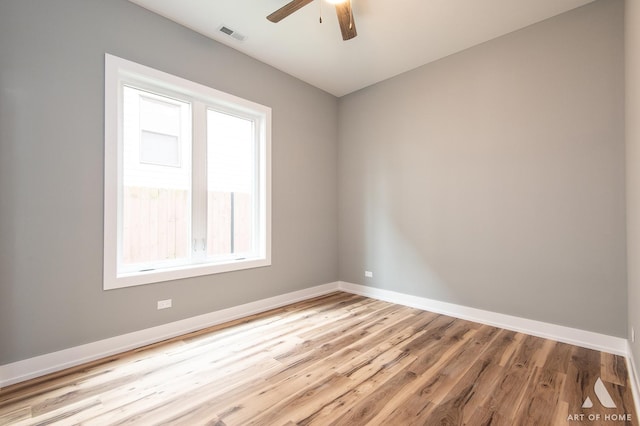 10921 S Hermosa Ave, Chicago, IL 60643 - spare room with a ceiling fan, light wood-style floors, and baseboards