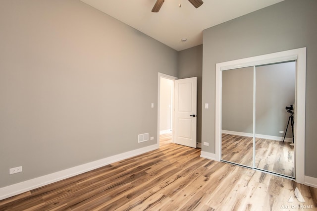 10921 S Hermosa Ave, Chicago, IL 60643 - unfurnished bedroom with wood finished floors, a closet, baseboards, and ceiling fan