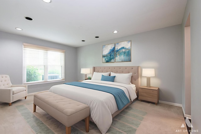 10921 S Hermosa Ave, Chicago, IL 60643 - bedroom with baseboards, light colored carpet, and recessed lighting