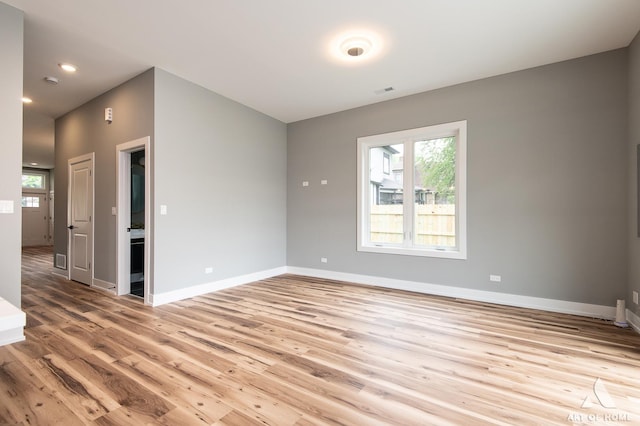 10921 S Hermosa Ave, Chicago, IL 60643 - spare room with light wood-type flooring, baseboards, and recessed lighting