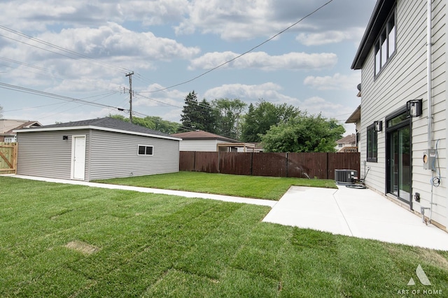 10921 S Hermosa Ave, Chicago, IL 60643 - view of yard with central AC, a patio area, and an outbuilding