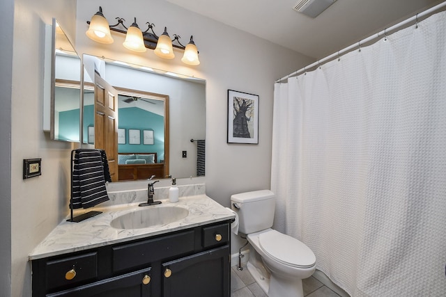 27W108 Walnut Dr, Winfield, IL 60190 - full bathroom with vanity, tile patterned floors, and curtained shower