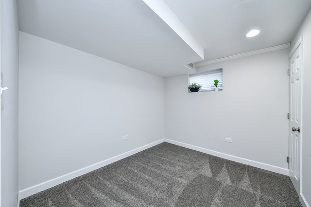 27W108 Walnut Dr, Winfield, IL 60190 - unfurnished room with dark carpet and baseboards