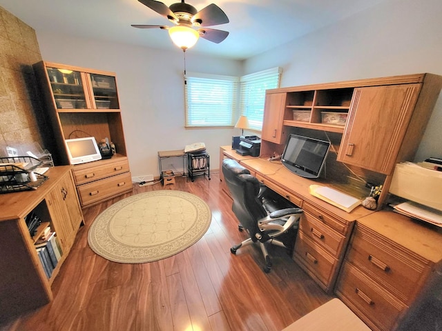 718 Central Park Ave, Flossmoor, IL 60422 - home office with wood finished floors and ceiling fan