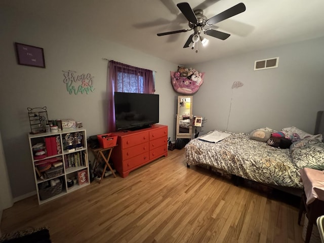 5280 S Harlan Dr, Rochelle, IL 61068 - bedroom with wood finished floors and ceiling fan