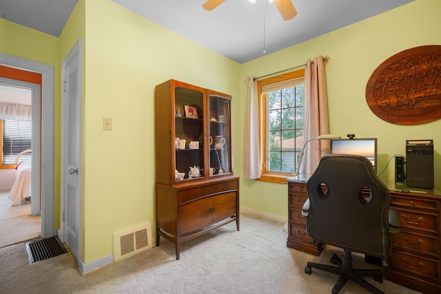 7416 Van Buren Ave, Hammond, IN 46324 - carpeted office space featuring ceiling fan and baseboards