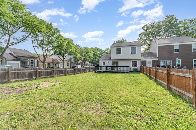 7490 Filmore Ave, Hanover Park, IL 60133 - fenced backyard featuring a residential view and a wooden deck