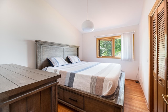 25429 W Cedar Crest Ln, Lake Villa, IL 60046 - bedroom with light wood-style floors and lofted ceiling