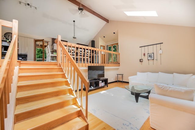 25429 W Cedar Crest Ln, Lake Villa, IL 60046 - living area with wood finished floors, stairs, and healthy amount of natural light