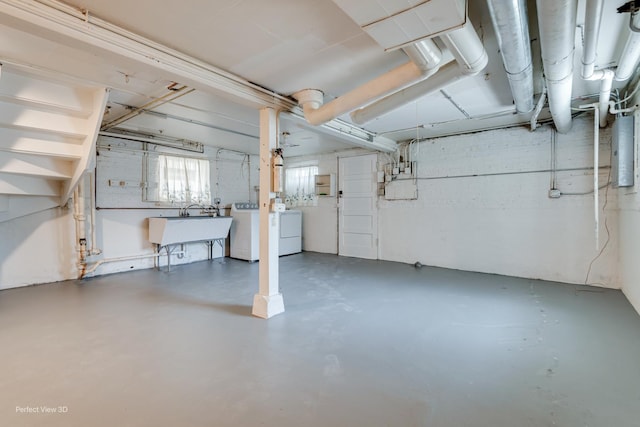 5448 N Lieb Ave, Chicago, IL 60630 - basement featuring independent washer and dryer and a sink