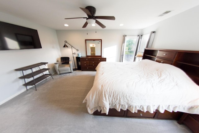 1034 Idaho St, Carol Stream, IL 60188 - bedroom with carpet floors, recessed lighting, ceiling fan, and baseboards