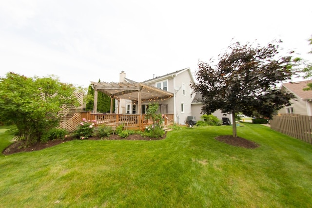 1034 Idaho St, Carol Stream, IL 60188 - view of yard with a pergola and a wooden deck