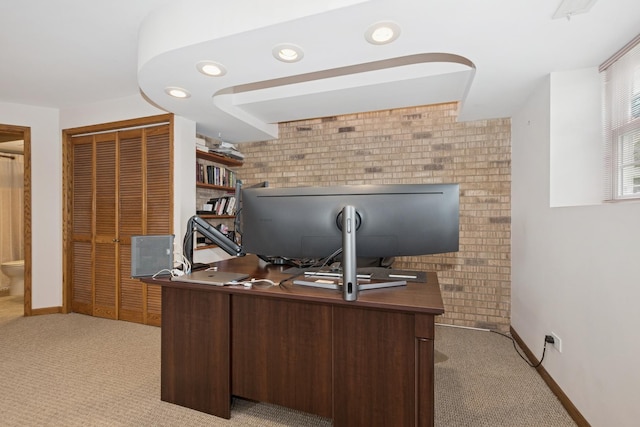 19927 S Edinburgh Ln Unit 0, Frankfort, IL 60423 - carpeted office with recessed lighting and brick wall