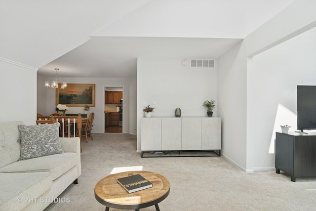54 S Stonington Dr Unit 92, Palatine, IL 60074 - living room featuring a chandelier and carpet flooring