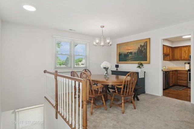 54 S Stonington Dr Unit 92, Palatine, IL 60074 - carpeted dining room with a chandelier and a sink