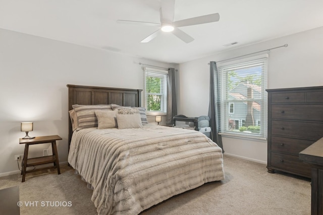 54 S Stonington Dr Unit 92, Palatine, IL 60074 - bedroom featuring light colored carpet and ceiling fan