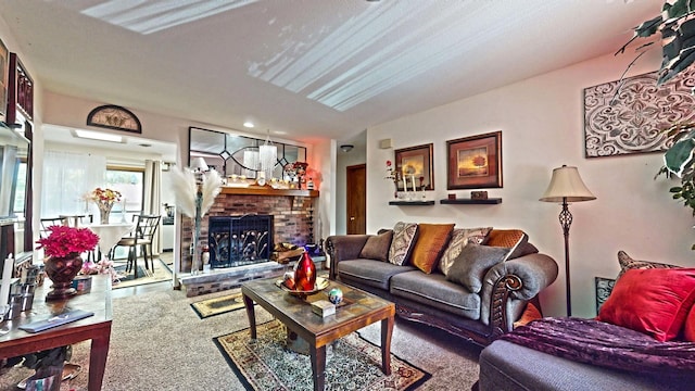 1804 Oliver Dr Unit 8, Urbana, IL 61802 - living room featuring a brick fireplace