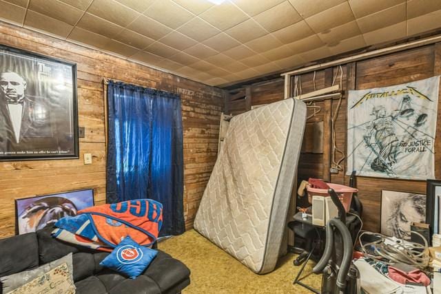 420 N 9th St, Herrin, IL 62948 - misc room featuring wood walls and carpet