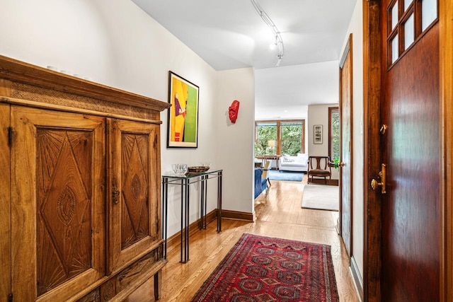 4413 N Malden St Unit 2S, Chicago, IL 60640 - entryway with light wood finished floors and track lighting