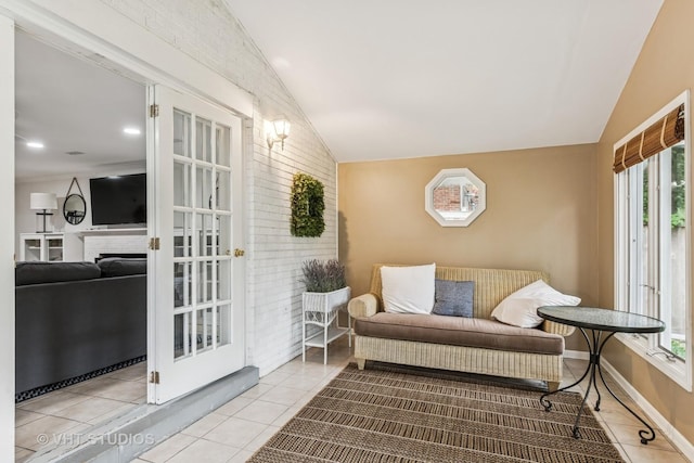 504 S Spring Ave, La Grange, IL 60525 - sitting room featuring lofted ceiling, plenty of natural light, and tile patterned floors