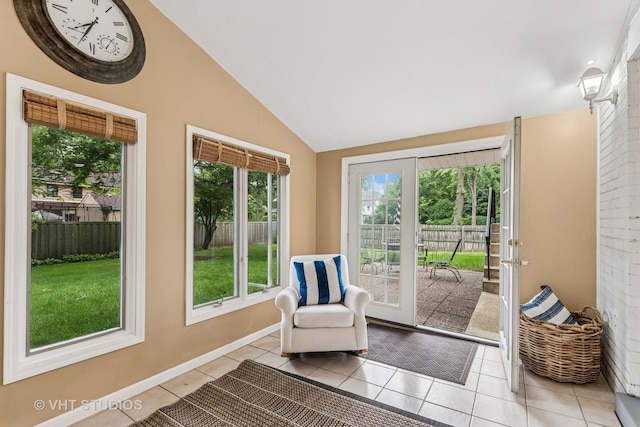 504 S Spring Ave, La Grange, IL 60525 - entryway featuring plenty of natural light, tile patterned floors, and vaulted ceiling