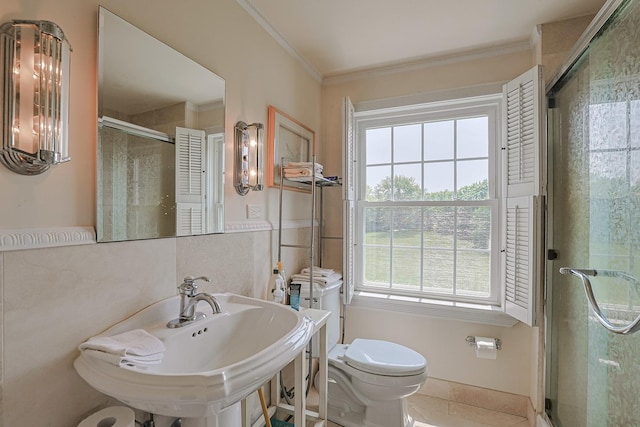 1596 W Palatine Rd, Inverness, IL 60067 - full bath featuring a stall shower and crown molding