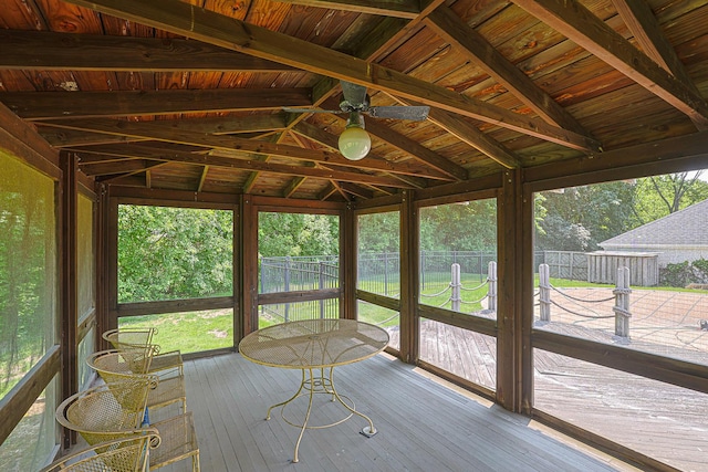 1596 W Palatine Rd, Inverness, IL 60067 - unfurnished sunroom featuring a ceiling fan and healthy amount of natural light