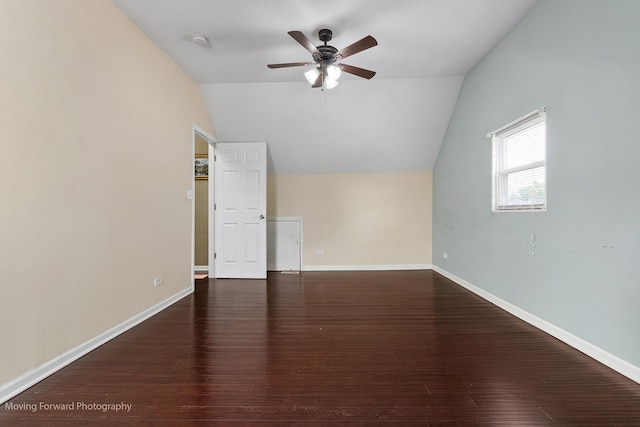 7324 W 56th Pl, Summit, IL 60501 - additional living space with ceiling fan, lofted ceiling, and wood finished floors