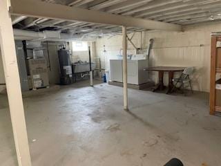 7324 W 56th Pl, Summit, IL 60501 - below grade area featuring gas water heater, separate washer and dryer, and heating unit