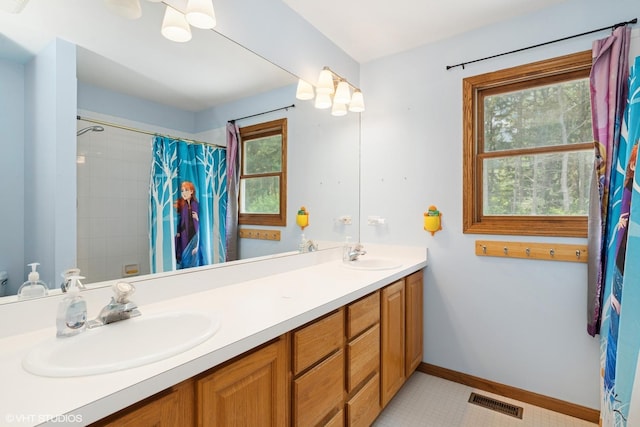 612 Pine View Pass, Lake Villa, IL 60046 - full bath featuring double vanity and a shower with shower curtain