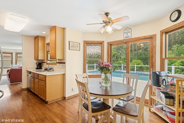 612 Pine View Pass, Lake Villa, IL 60046 - dining room with light wood finished floors, ceiling fan, healthy amount of natural light, and recessed lighting
