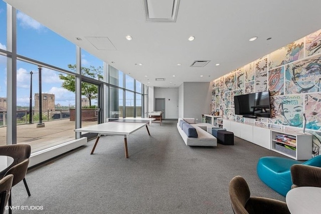 450 E Waterside Dr Unit 906, Chicago, IL 60601 - living area featuring expansive windows and recessed lighting