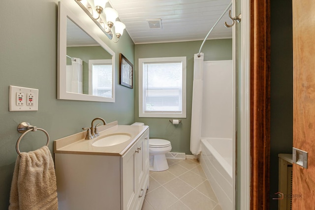 4519 W Shore Dr, Mchenry, IL 60050 - bathroom featuring vanity, tile patterned flooring, and shower / bath combo