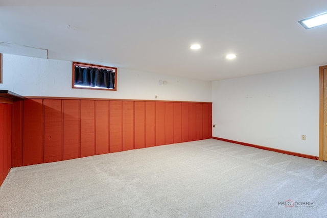 4519 W Shore Dr, Mchenry, IL 60050 - finished below grade area with carpet floors, a wainscoted wall, and recessed lighting