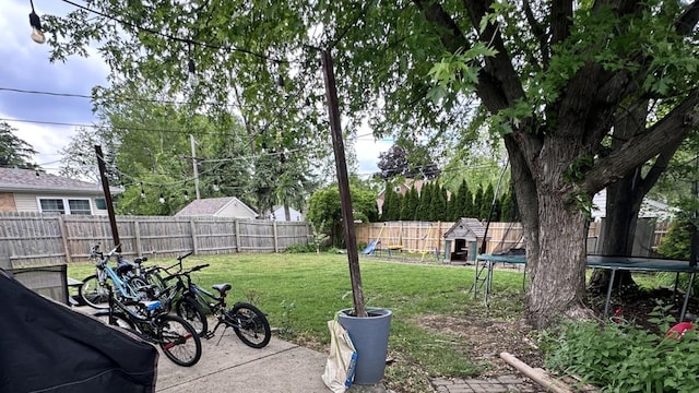 963 Oneida St, Joliet, IL 60435 - fenced backyard featuring a trampoline