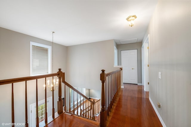 1370 Glacier Pkwy, Algonquin, IL 60102 - hall with an upstairs landing, wood finished floors, and baseboards