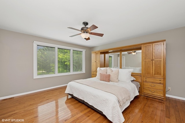1370 Glacier Pkwy, Algonquin, IL 60102 - bedroom with baseboards, wood finished floors, and a ceiling fan