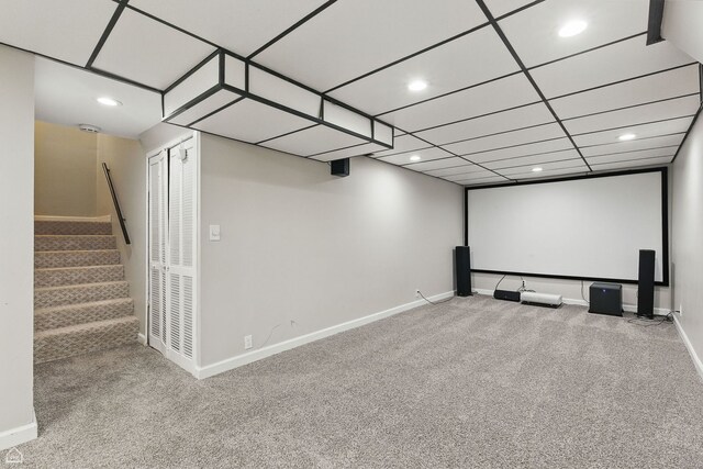421 Pintail Ln, Deerfield, IL 60015 - home theater room with carpet, baseboards, and recessed lighting