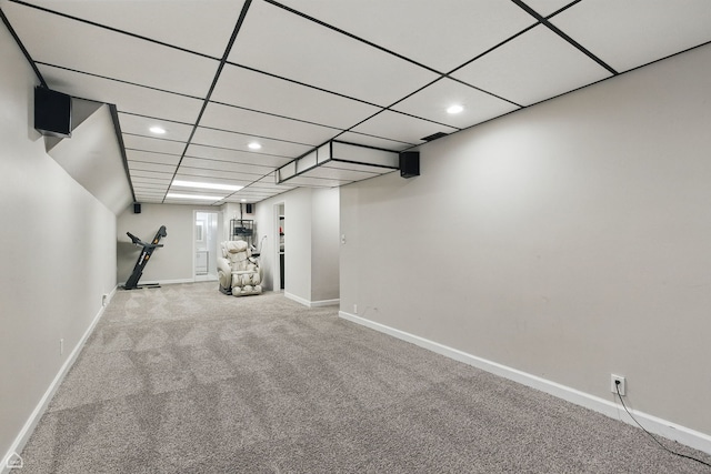 421 Pintail Ln, Deerfield, IL 60015 - finished basement with carpet floors, recessed lighting, and baseboards