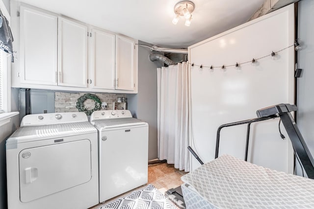 9727 Richard Ave, Franklin Park, IL 60131 - washroom with washing machine and clothes dryer, light tile patterned floors, and cabinet space