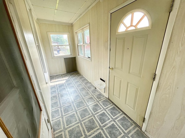 1003 3rd St, Lasalle, IL 61301 - entrance foyer featuring plenty of natural light, crown molding, and wooden walls