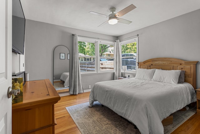 1716 Park Haven Dr, Champaign, IL 61820 - bedroom featuring multiple windows, light wood-style floors, and ceiling fan
