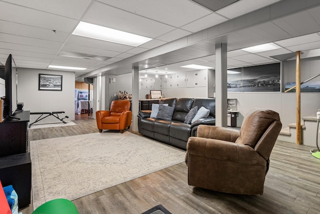 1716 Park Haven Dr, Champaign, IL 61820 - living area featuring wood finished floors and a drop ceiling