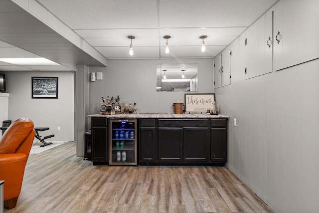 1716 Park Haven Dr, Champaign, IL 61820 - indoor bar with beverage cooler and light wood-type flooring