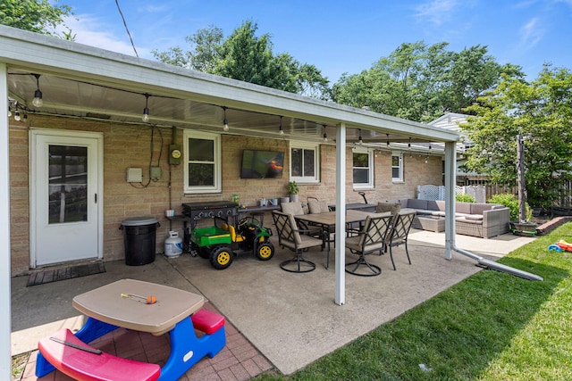 1716 Park Haven Dr, Champaign, IL 61820 - view of patio with an outdoor living space