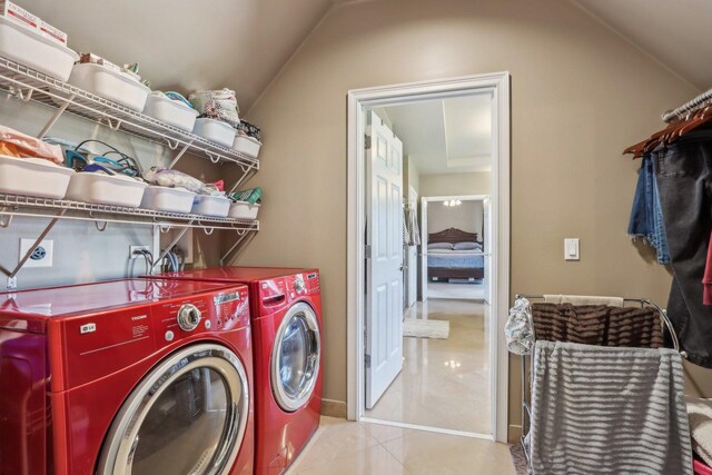 24 Wood Oaks Dr, South Barrington, IL 60010 - laundry room with washing machine and dryer and tile patterned floors