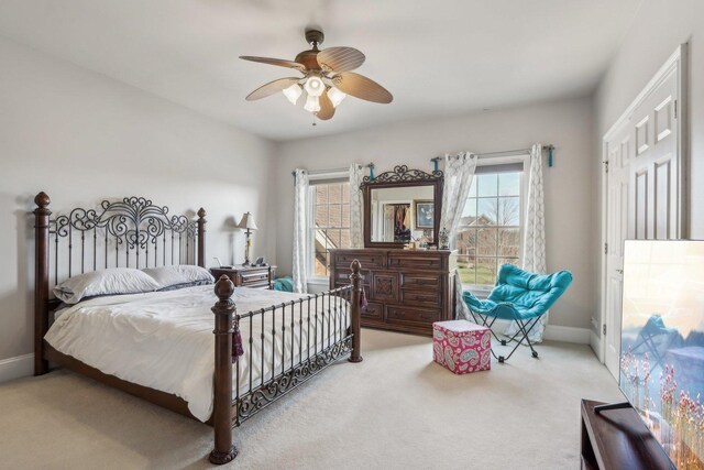 24 Wood Oaks Dr, South Barrington, IL 60010 - bedroom with carpet, baseboards, and ceiling fan