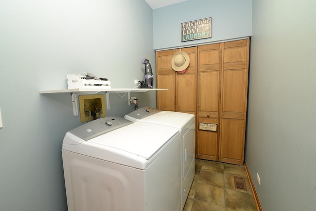 1344 Saddlebrook Rd, Bartlett, IL 60103 - laundry area with washer and dryer, stone finish floors, and cabinet space